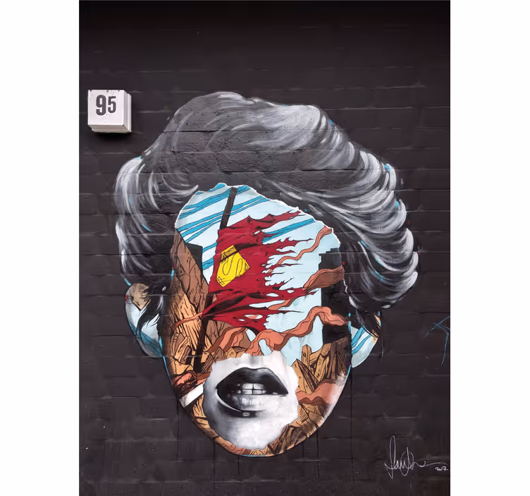 Fototapet artă urbană profil uman fragmentat - TenStickers
