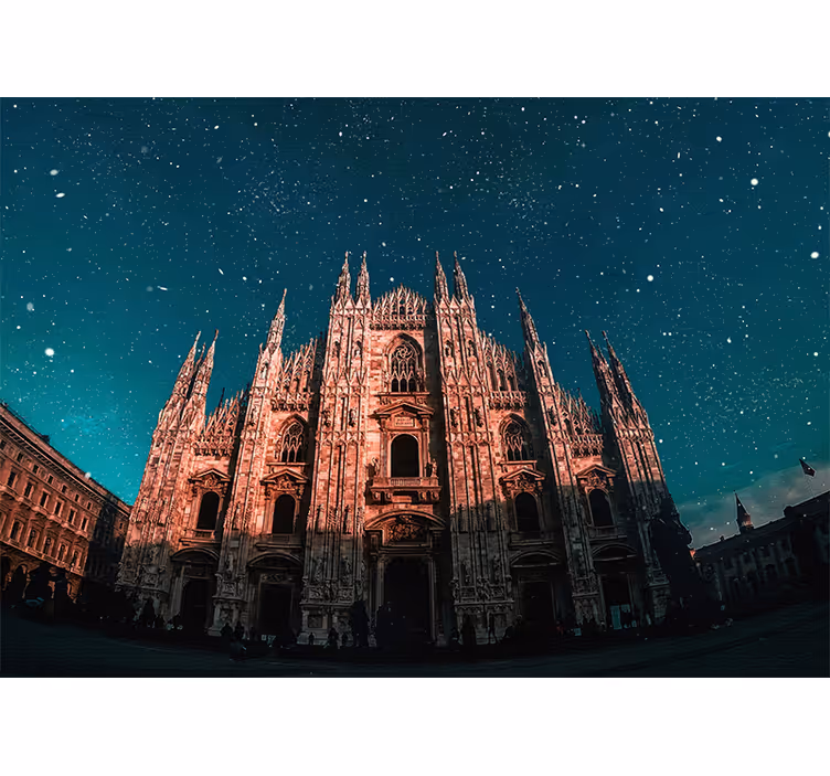 Fototapet madrid peisaj nocturn catedrala din milano - TenStickers