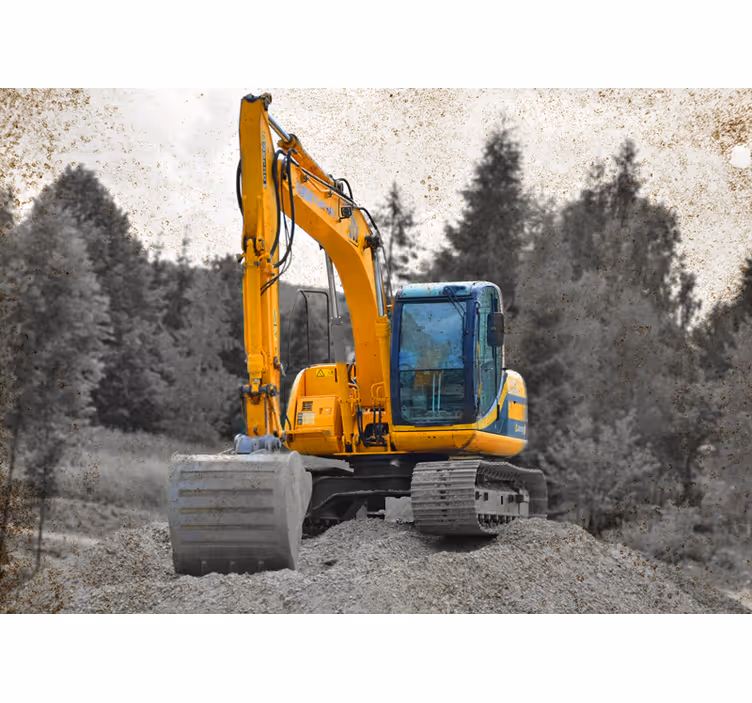 Fototapet vehicule scenă de excavatoare - TenStickers