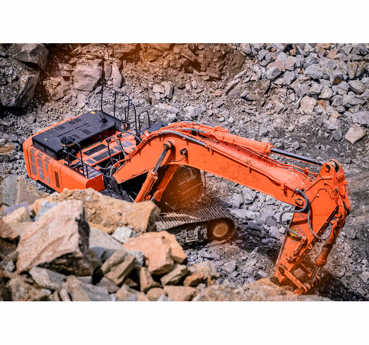 Fototapet vehicule excavator în acțiune - TenStickers