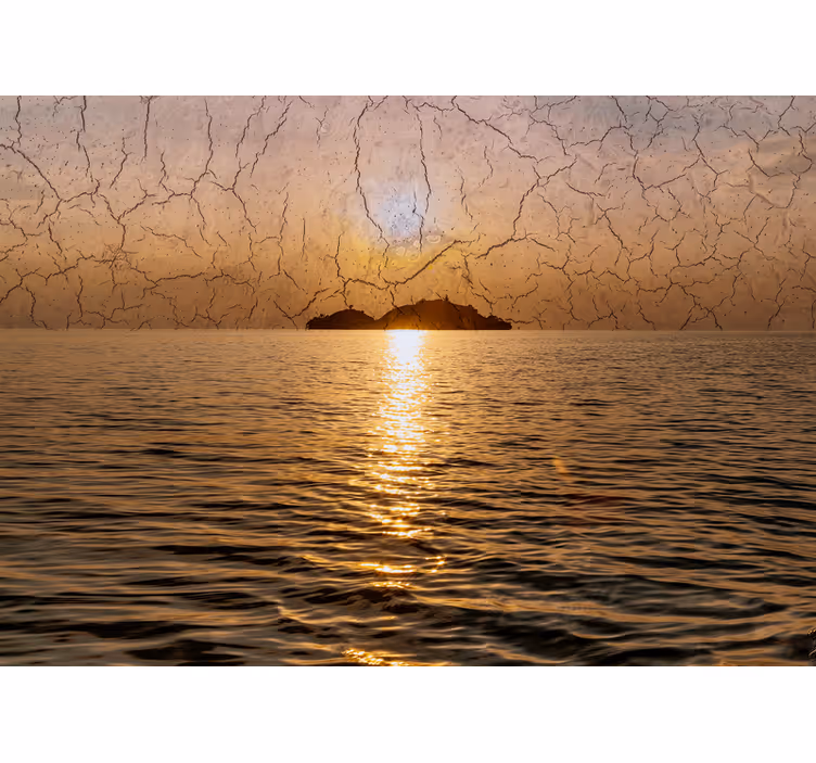 Muntele fototapet apus peste ocean - TenStickers