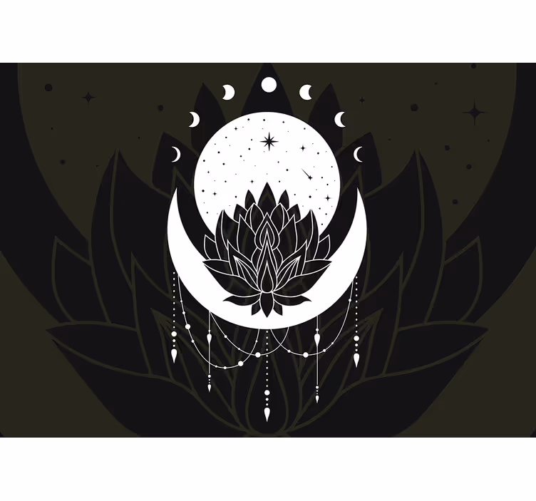 Fototapet mandale design lună de lotus - TenStickers