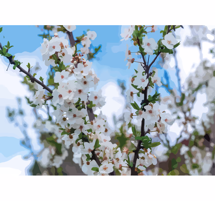 Fototapet cu flori ramură albă de floare - TenStickers