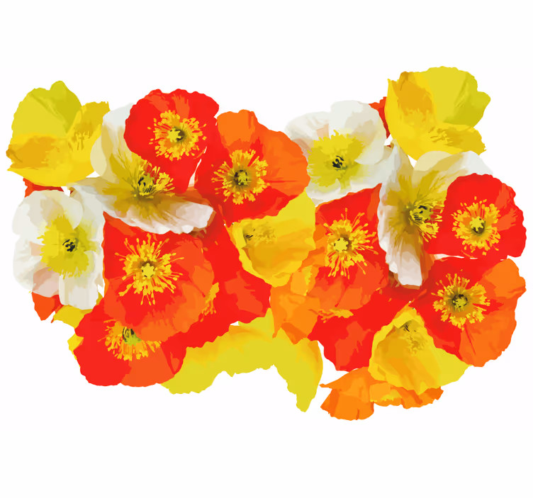 Fototapet cu flori compoziție de flori de mac - TenStickers
