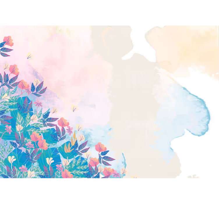 Fototapet abstract stropi florale vibrante - TenStickers