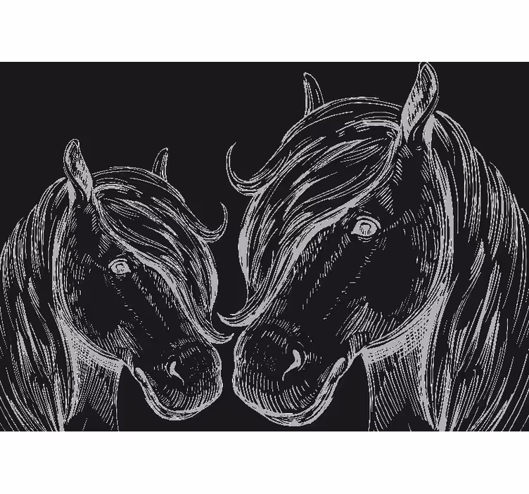 Fototapet animale portrete elegante de cai - TenStickers