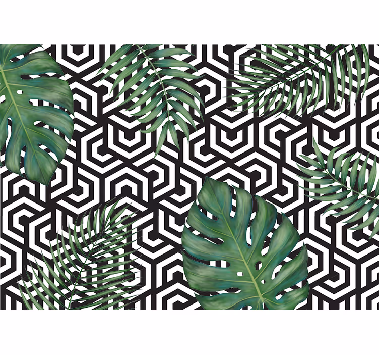 Picturi murale de textură și model model frunze geometrice - TenStickers