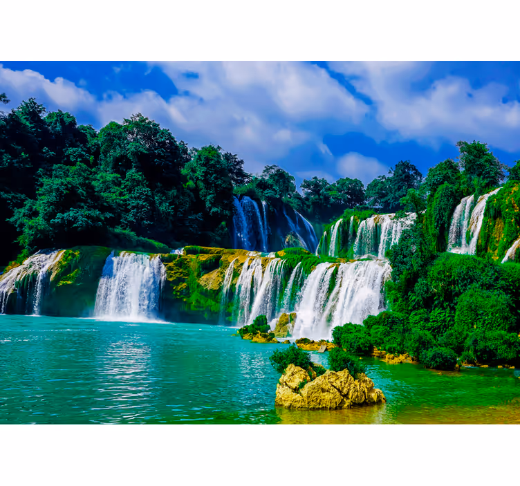 Cascadele fototapet peisaj de apă majestic - TenStickers