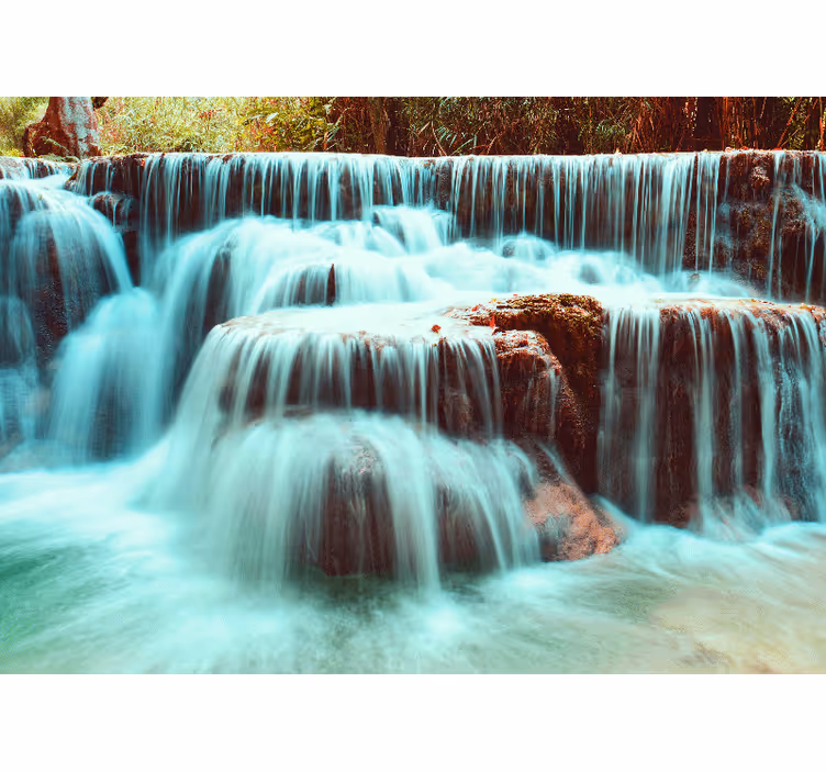 Cascadele fototapet fluxul seren al cascadelor - TenStickers