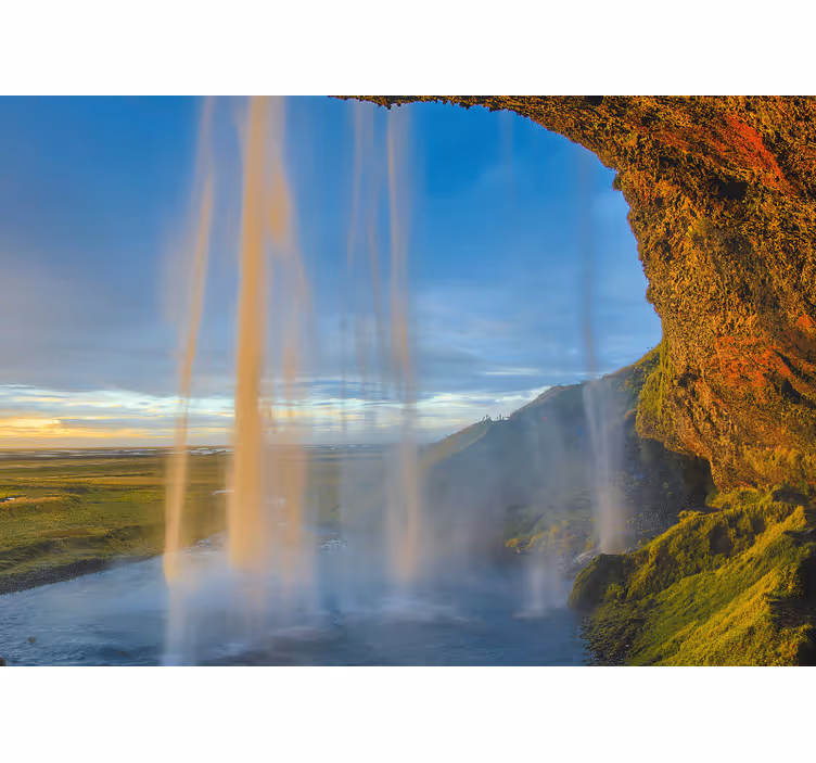 Muntele fototapet priveliște către cascada majestică - TenStickers