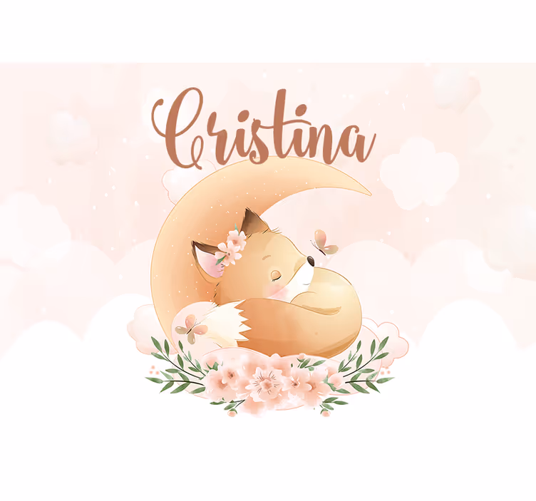 Fototapet personalizabil design cu vulpe adormită - TenStickers