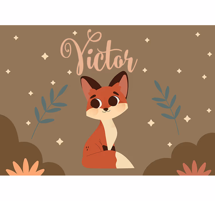 Fototapet personalizabil cu personaj vulpe drăguță - TenStickers