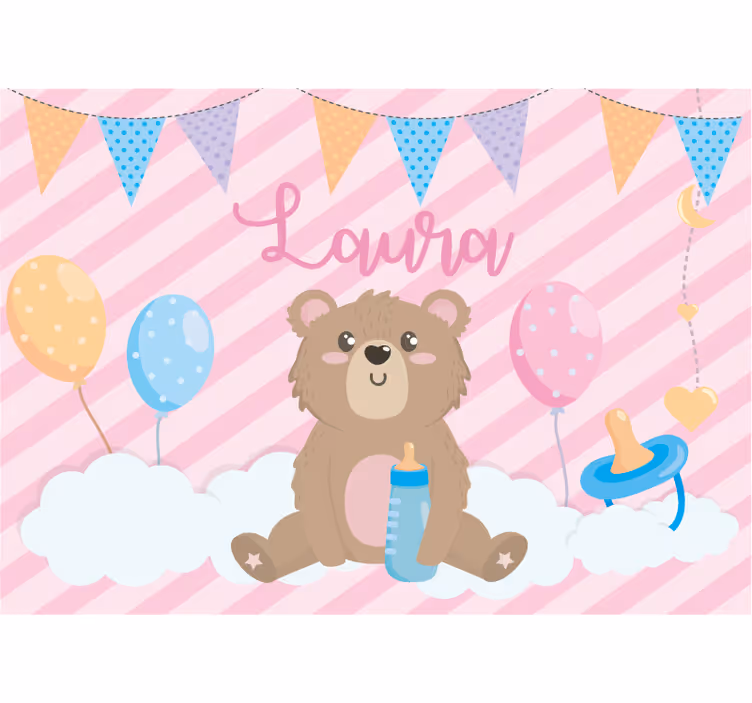 Fototapet pentru copii cu ilustrație drăguță de urs - TenStickers