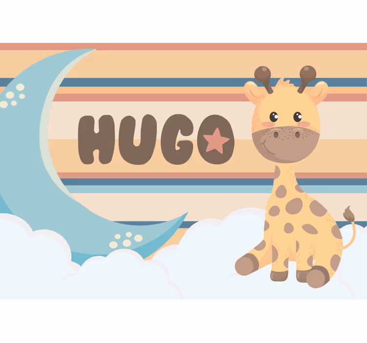 Fototapet pentru copii ilustrație adorabilă cu girafă - TenStickers