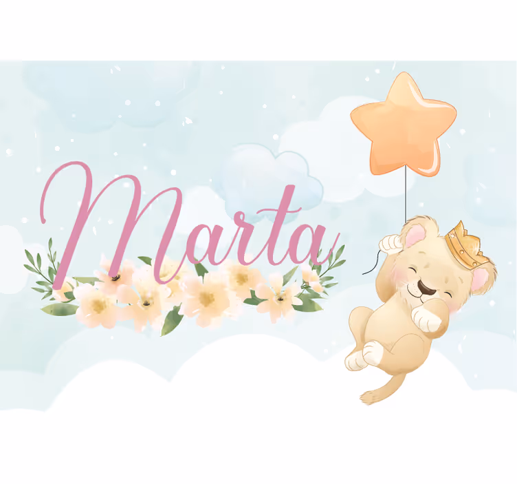 Fototapet pentru copii leu drăguț cu balon - TenStickers