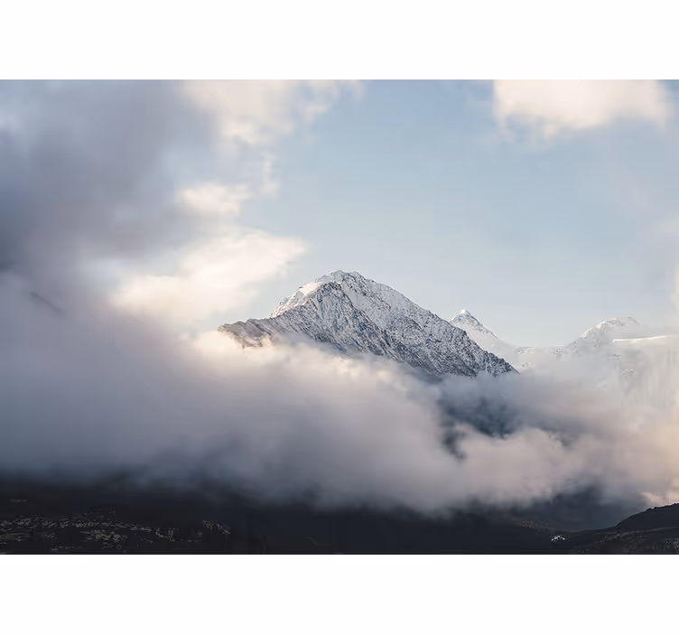 Muntele fototapet vârfuri Înghețate mărețe - TenStickers
