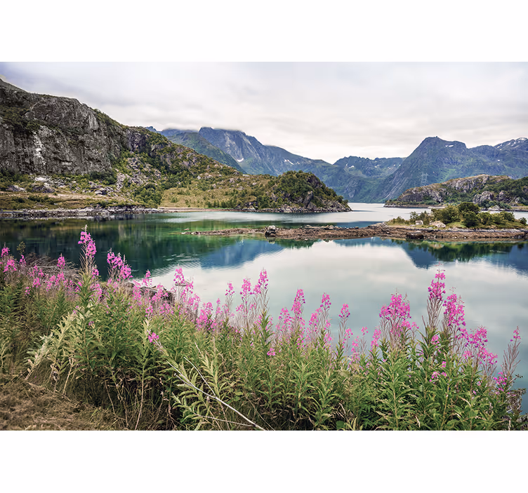 Fototapet peisaje fiordul norvegian fermecător - TenStickers