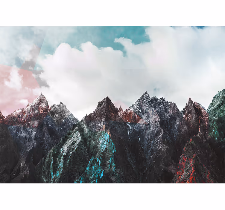 Muntele fototapet vârfuri montane majestuoase - TenStickers