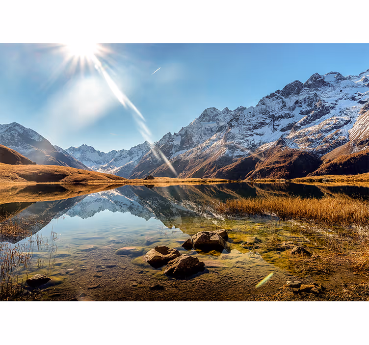 Fototapet peisaje reflectarea lacului de munte - TenStickers