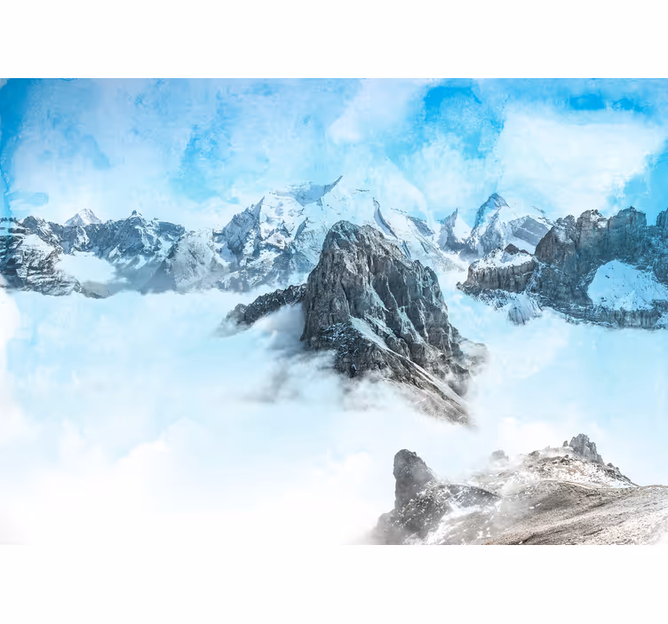 Muntele fototapet vârfuri icy majestuoase - TenStickers