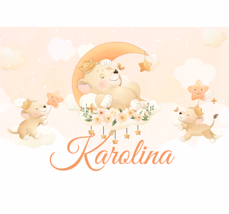 Fototapet animale scenă de vis cu lei - TenStickers