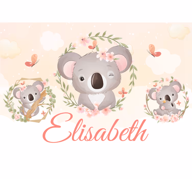 Fototapet personalizabil bucuria familiei de koala - TenStickers