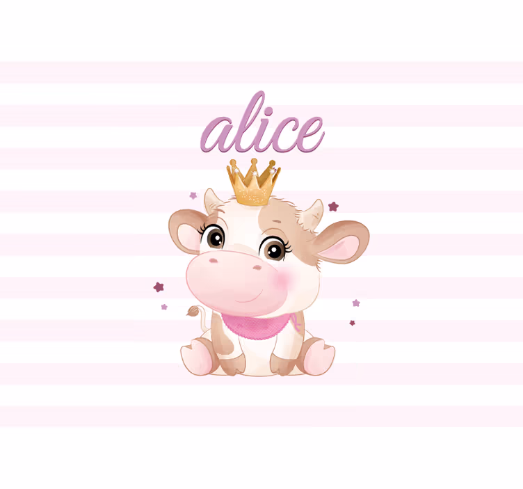 Fototapet pentru copii ilustrație de vaca încoronată - TenStickers