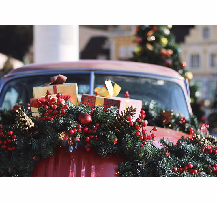 Crăciun fototapet cadouri festive de sărbători - TenStickers