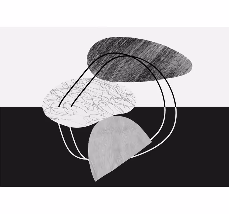 Fototapet abstract forme geometrice mono - TenStickers
