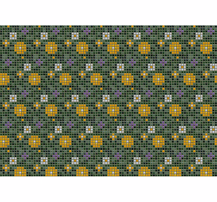 Fototapet baie model floral de faianță vibrantă - TenStickers