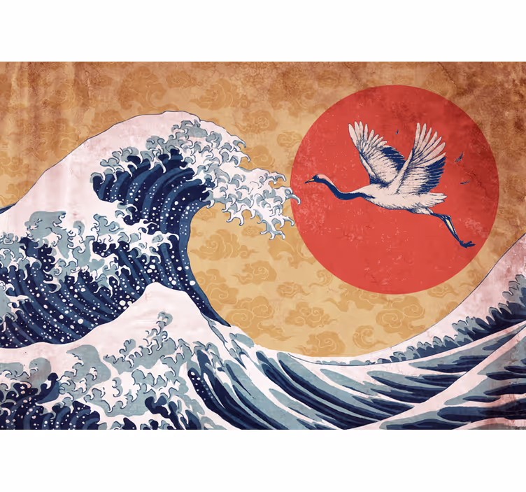 fototapetabstracte de apus în stil japonez - TenStickers