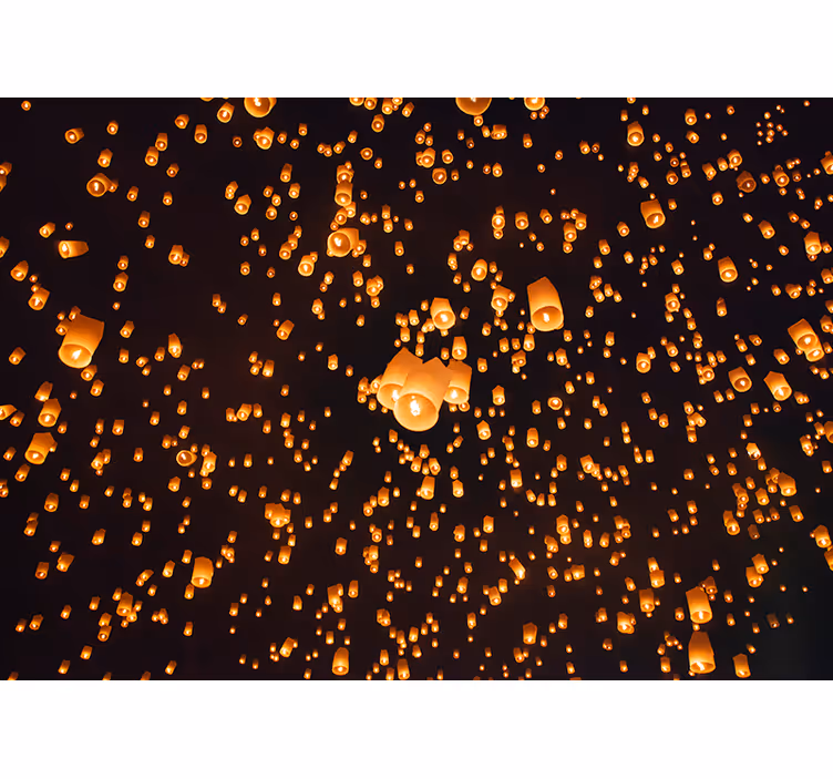 Fototapet bilete festivalul felinarelor plutitoare - TenStickers