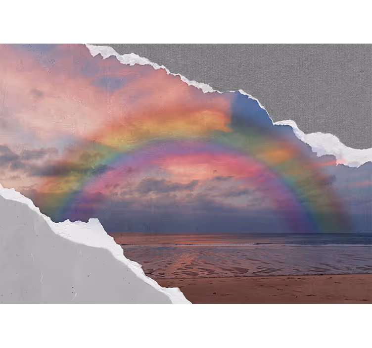 Fototapet cerul arc curcubeu vibrant - TenStickers