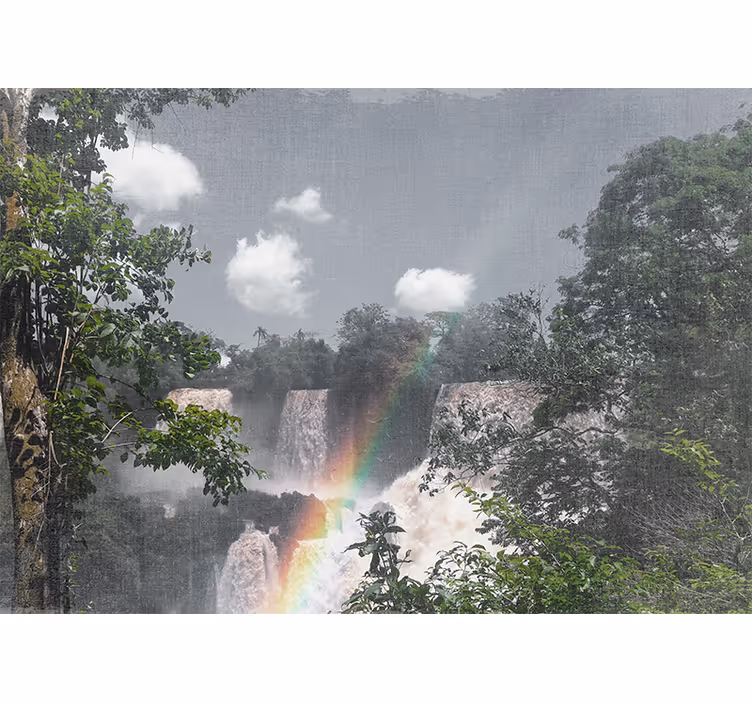 Cascadele fototapet peisaj cu cascadă în pădurea tropicală - TenStickers