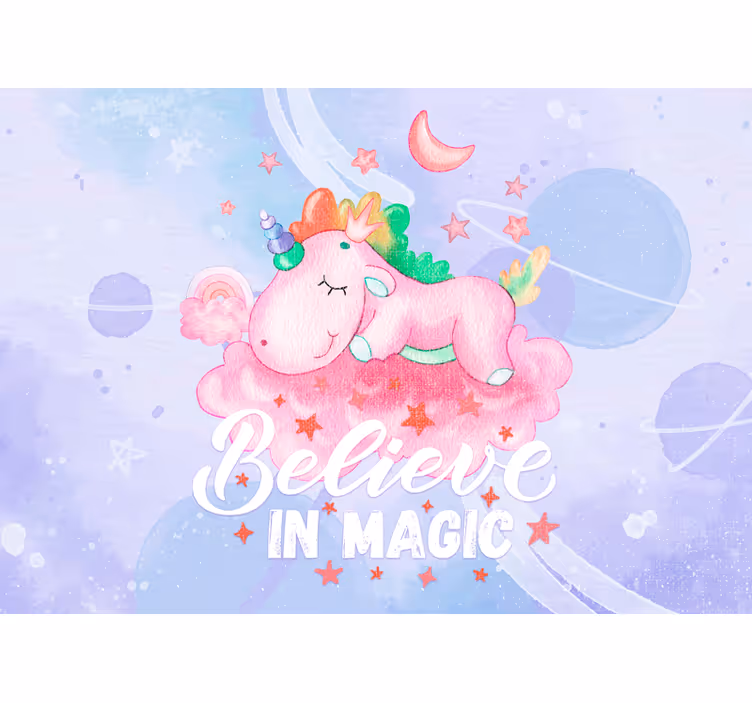 Fototapet pentru copii nor de vis cu unicorni - TenStickers