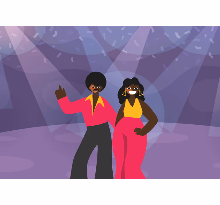 Fototapet muzică pereche dansând disco - TenStickers