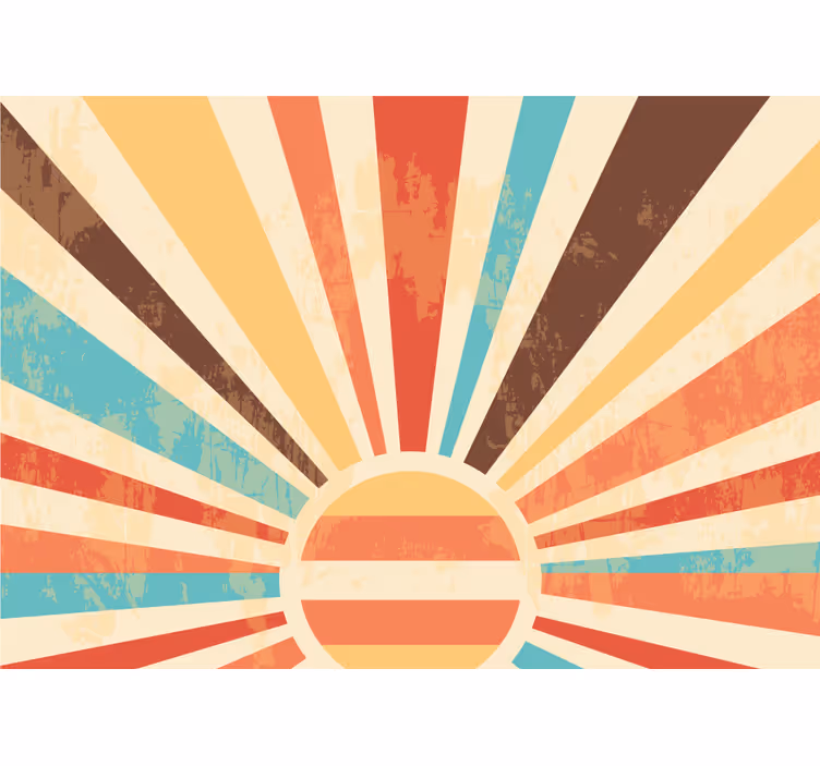 Fototapet abstract design raze solare strălucitoare - TenStickers