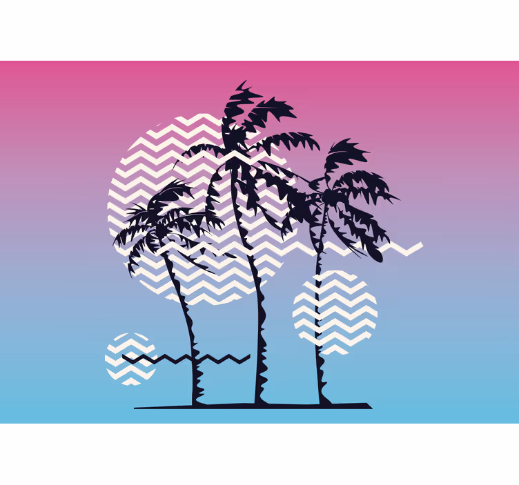 Fototapet natura palme și valuri - TenStickers