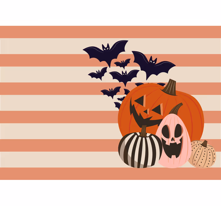 Fototapet halloween dovleci și lilieci - TenStickers