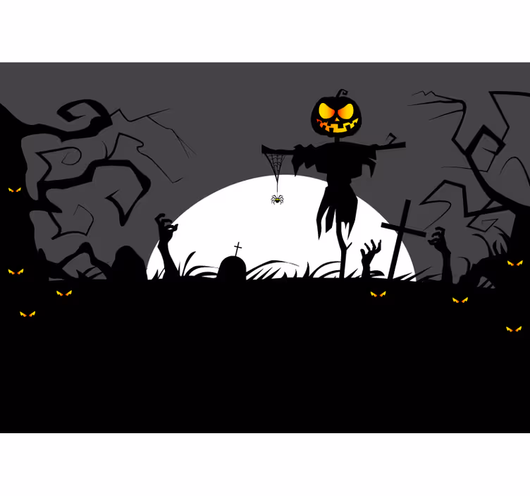 Fototapet halloween sperietoare cu dovleac înfricoșătoare - TenStickers