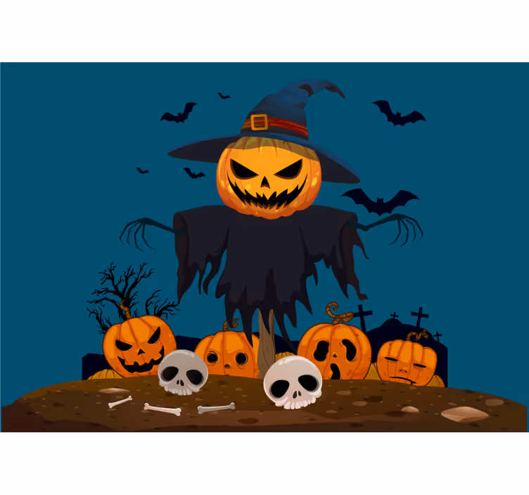 Fototapet halloween cărăuș de dovleci înfricoșător - TenStickers