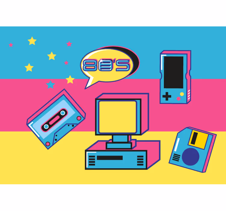 Fototapet artă urbană elemente de jocuri retro - TenStickers