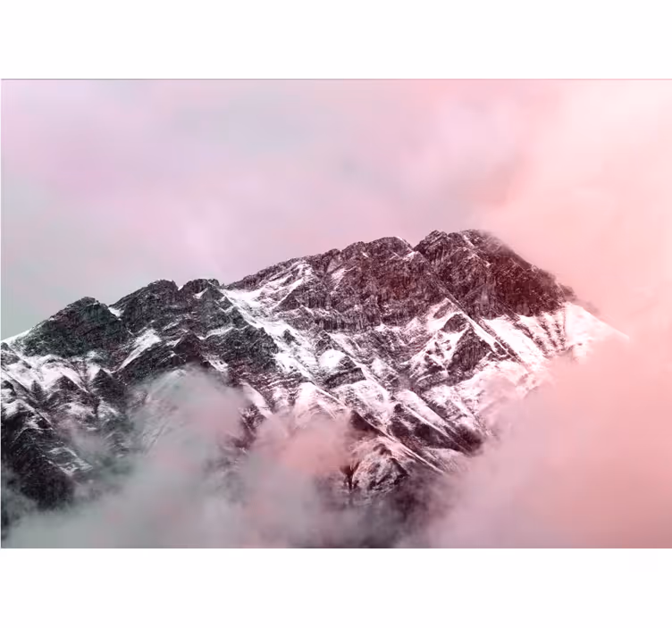 Muntele fototapet vârful muntelui acoperit cu zăpadă - TenStickers