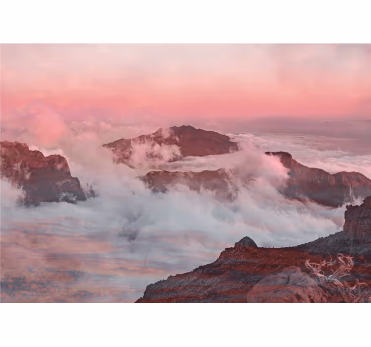 Fototapet peisaje nori roz montani - TenStickers