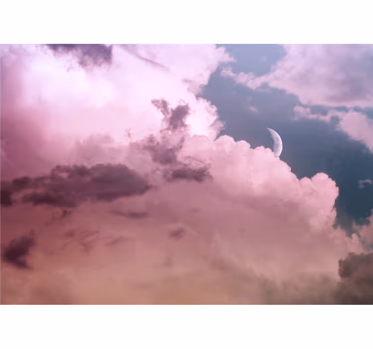 Fototapet cerul cer noros cu lună plină - TenStickers