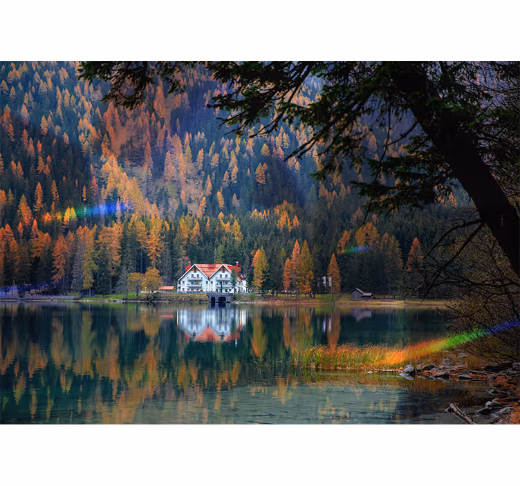 Fototapet peisaje ecoul liniștit al munților - TenStickers