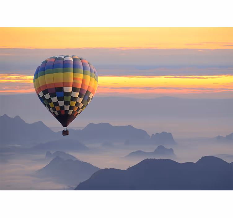 Balon cu aer cald culori estetice mural de perete - TenStickers