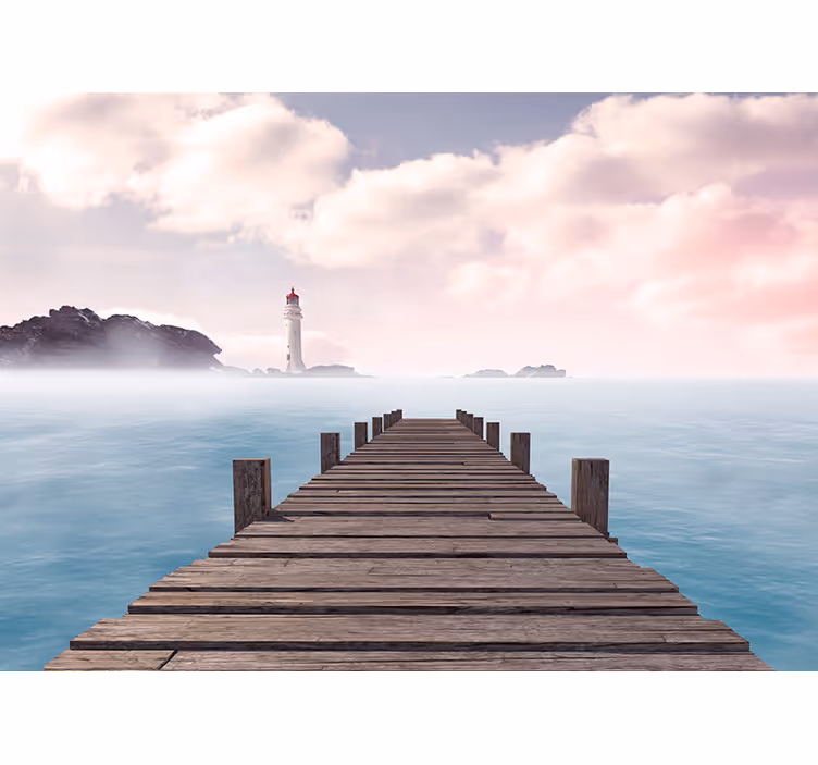 Fototapet peisaje calea farului de la mare - TenStickers