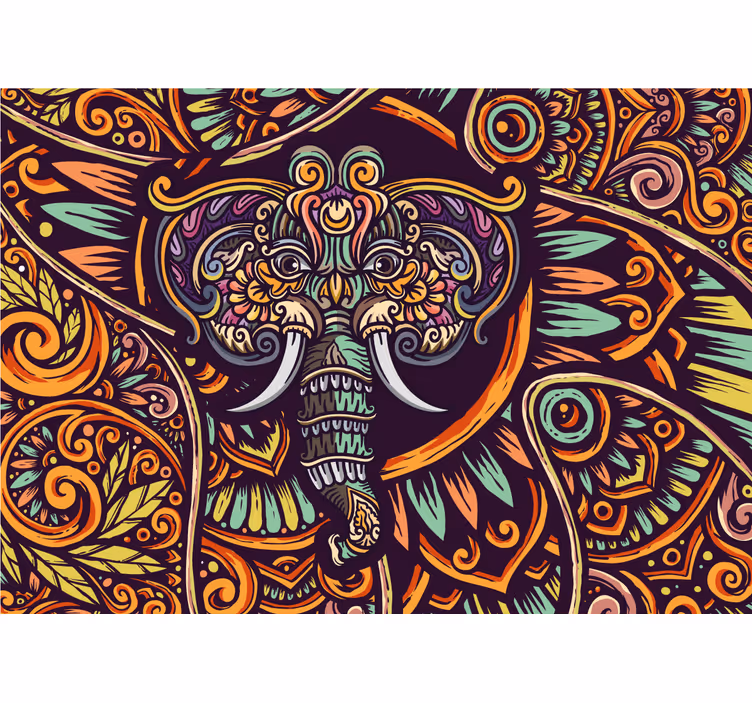 Fototapet animale cu motif decorativ de elefant - TenStickers