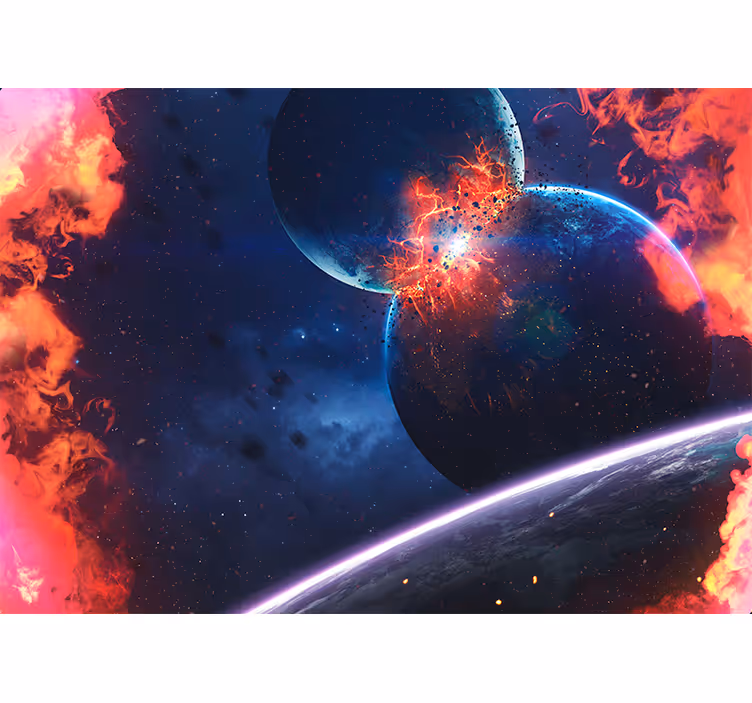 Spațiul fototapet coliziune cosmică explozivă - TenStickers